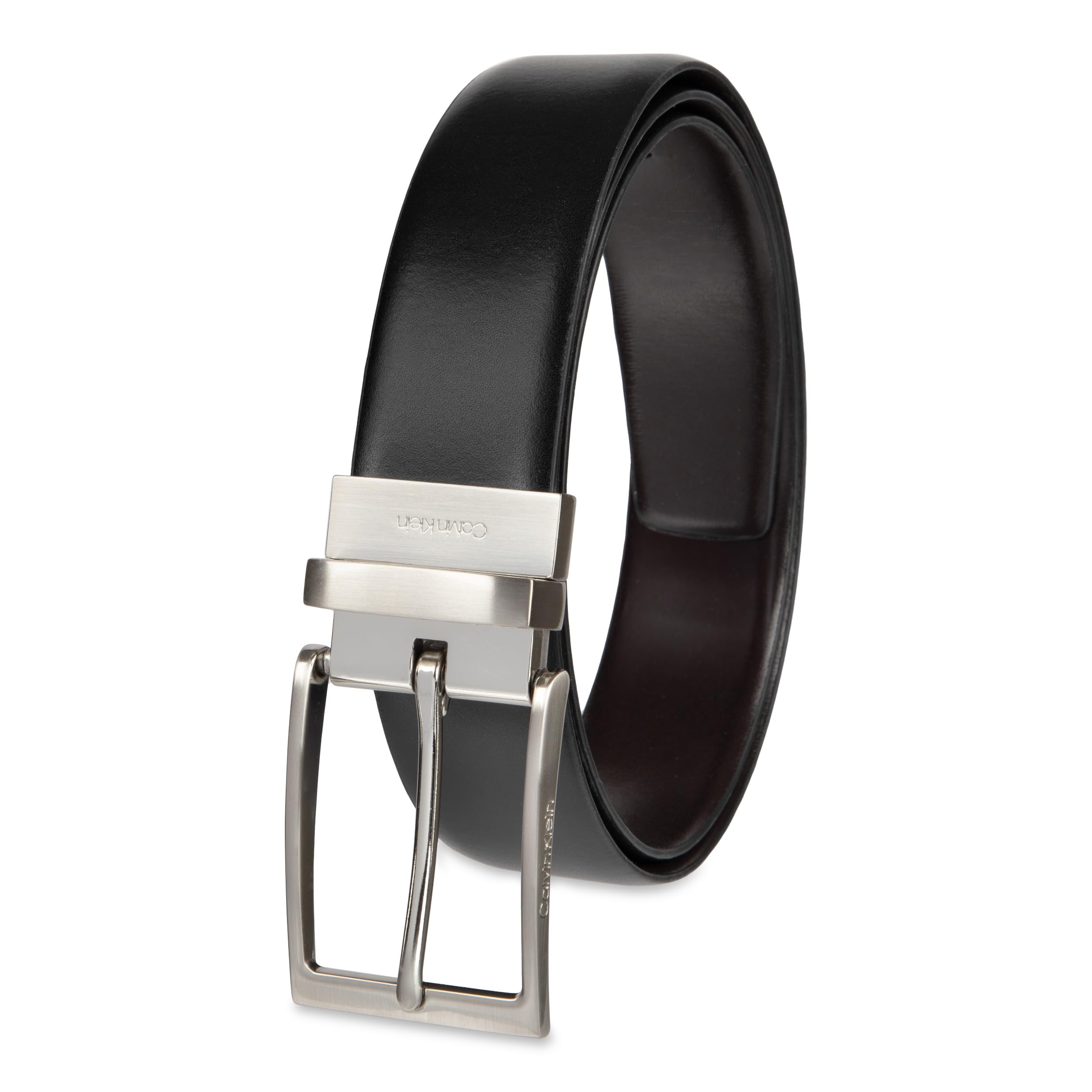 

Calvin Klein Reversible Swivel Buckle Casual Dress Deep 2X Men s Two-in-One Belt, Black/Brown, (46-48)