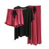 Damen Locker Lässig Rundhals Kurzarm T-Shirt Lange Hose Und Shorts Dreiteiliges Set Einfarbig Pyjama