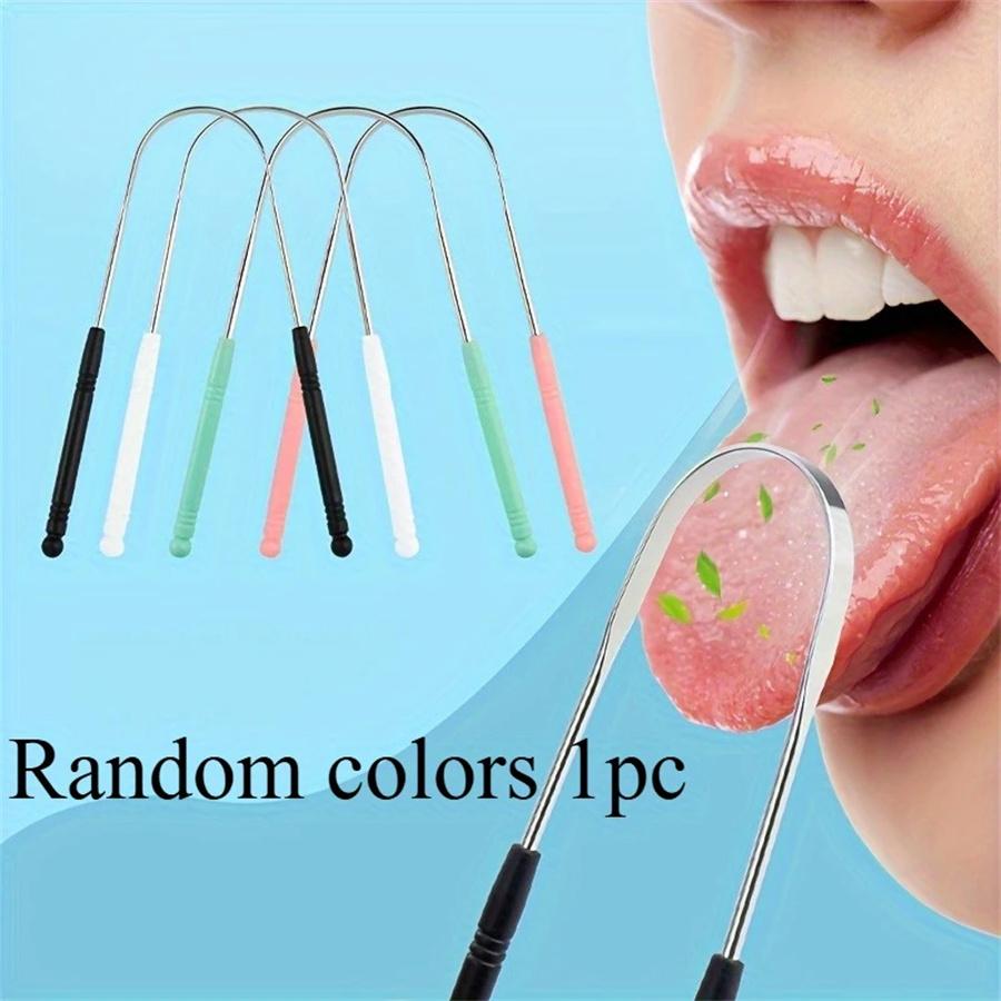 1 Stainless Steel Tongue Scraper, Fresh Breath, Suitable for Low Allergy Tongue Cleaning Tools for Adults and Children, Effectiv