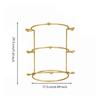 Metal Display Stand with Round Base Golden Crown Holder Compact