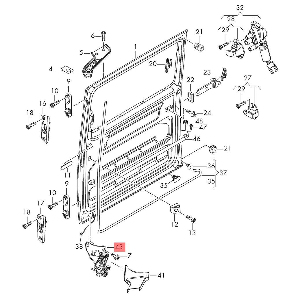 Left Sliding Door Roller Guide Hinge For VW T5 Transporter Multivan 2003 2004 2005 2006-2012 2013 2014 2015 7H0843397F