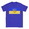 Ukraine Flag  T-Shirt for Men  Awesome Cotton Tee Shirt Round Collar Short Sleeve T Shirts Birthday Present Tops