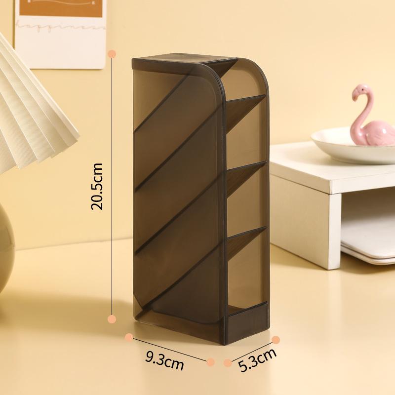 1Pcs Desktop Storage Tube Versatile Four Grid Oblique Insertion Pen Holder Makeup Brush Lipstick Organizer Storage Box Organizer Box