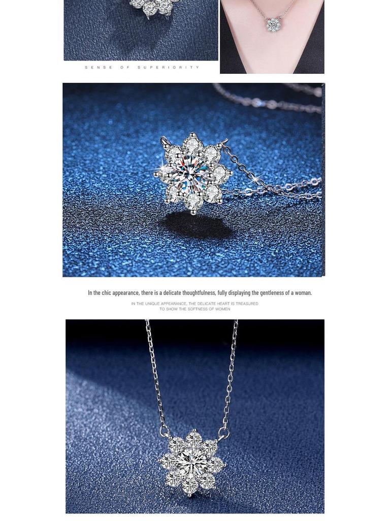 Kuaishou Douyin Sunflower Moissanite Women's Luxury Necklace Pendant