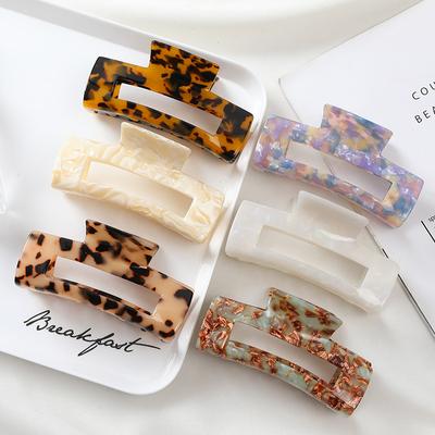 10cm and 12cm Hairpins Hair Accessories for Women Acrylic or Acetate Gripper Rectangular Hollow Top Clip Back Head Ponytail Hair Claw Clip