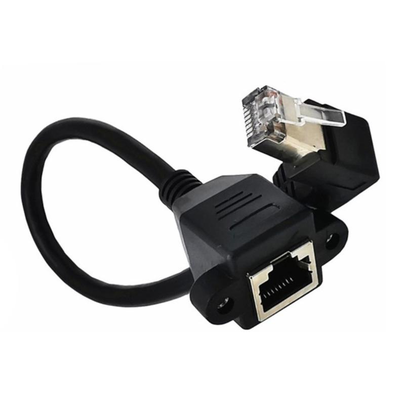 RJ45 Ethernet Extension Cable with Space Saving 90Degree Designing Cord Left/Right/Up/Down Elbowed Line