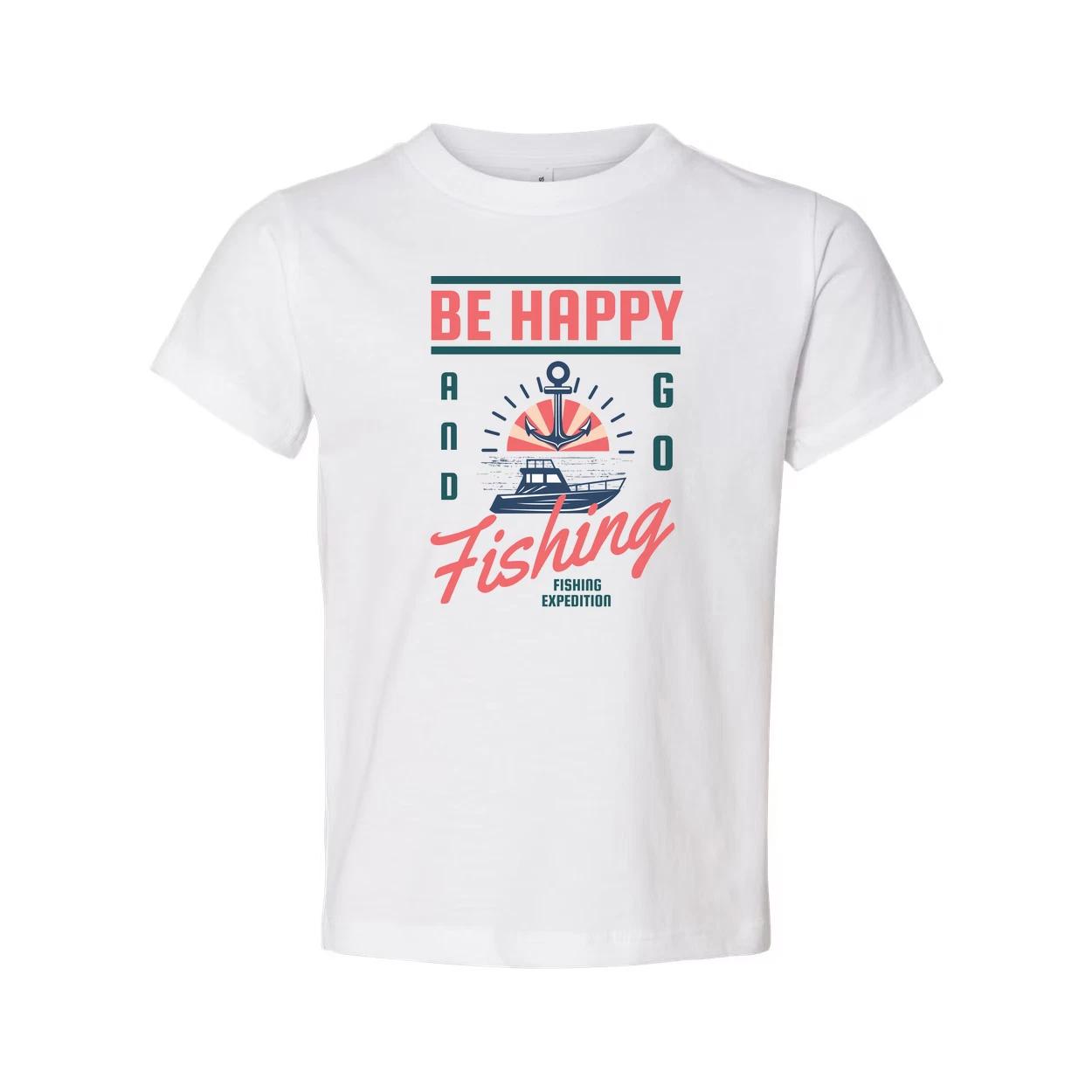 

Be Happy And Go Fishing Expedition Graphic T Shirt For Men Women Unisex Short Sl L