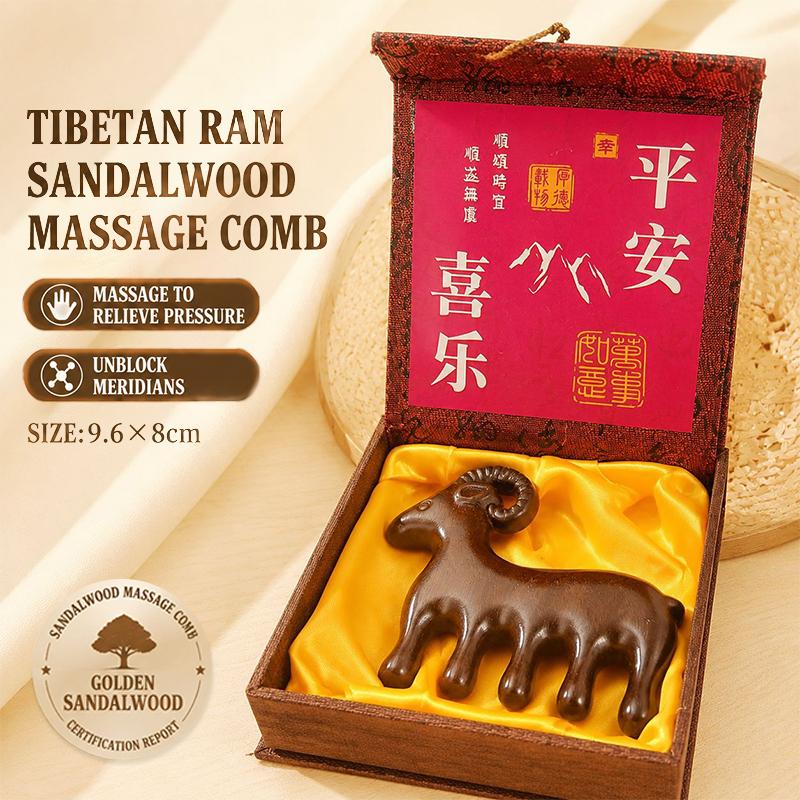Sandalwood Goat Shaped Massage Comb Smooth Rounded Teeth Scalp Soothing For Daily Hair Care Home Relaxation