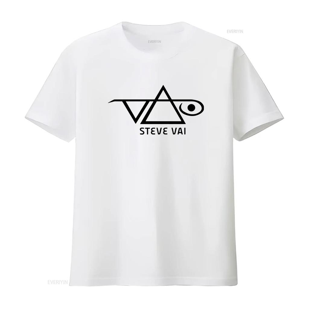Steve Vai Logo T Shirt Licensed Rock N Roll Music Guitarist Band Black Vintage Washed Casual Designer Clothes Versatile Graphic