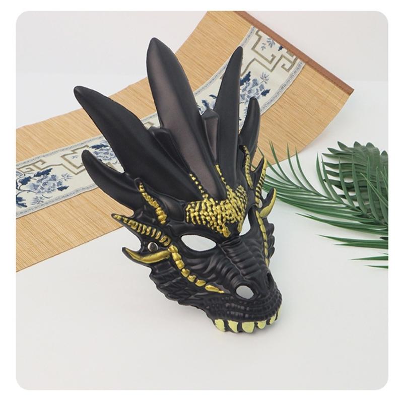 Dragon Head Mask for Women Men Masquerade Dragon Head Full Face Mask Halloween Animal Mask Halloween Cosplay Accessories
