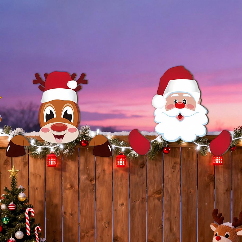 Christmas Garden Signboard, Wooden Courtyard Sign, Outdoor Winter Christmas Decoration, Family Front Door Decoration 3piece Set