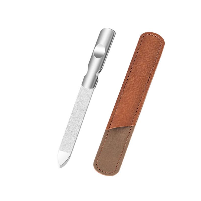 Stainless Steel Double-Sided Nail File Buffing Strip Ultra-Thin Manicure Tool