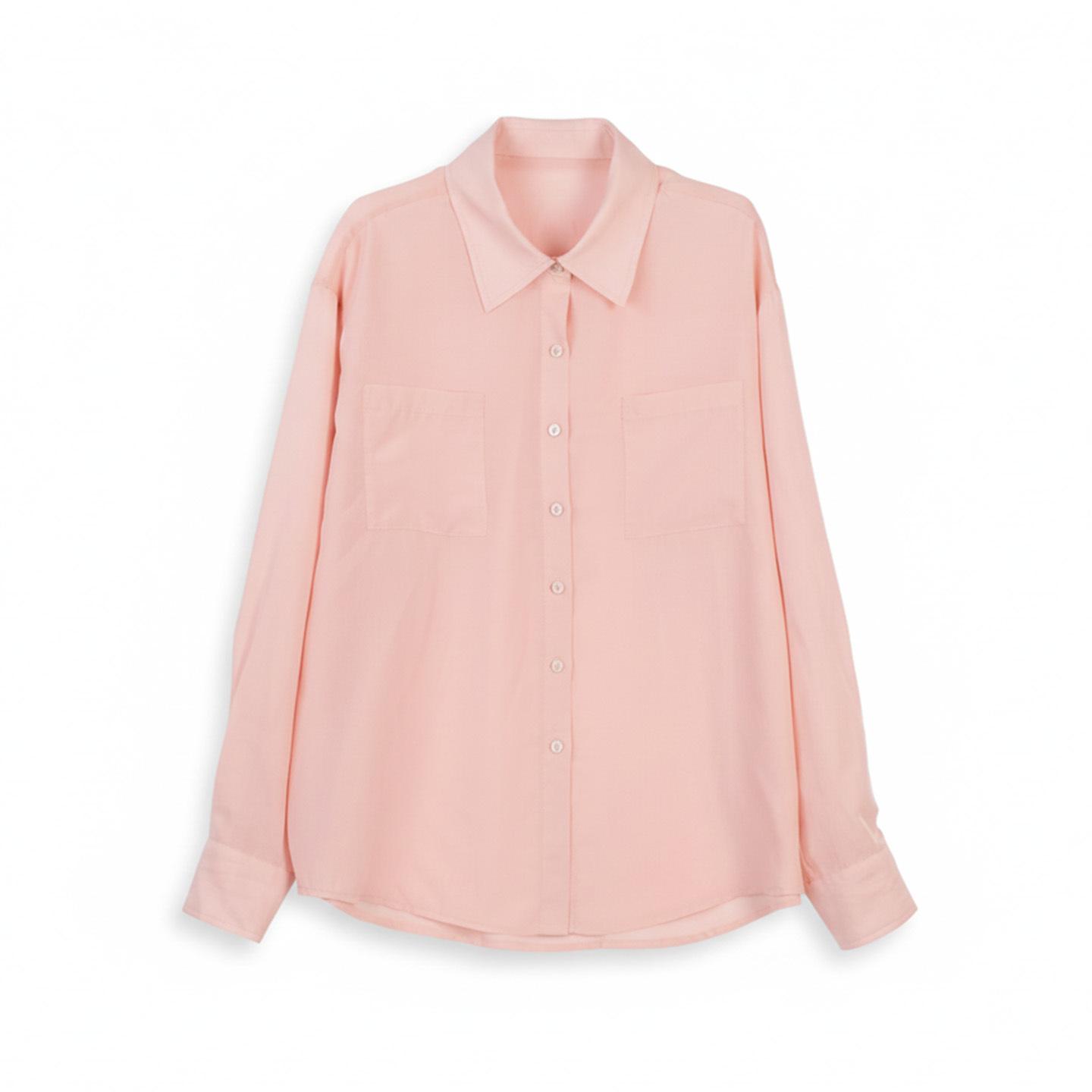 

Women s Pink Mid-Length Drapey Shirt with Niche Design - Perfect for Date Night One Size розовый