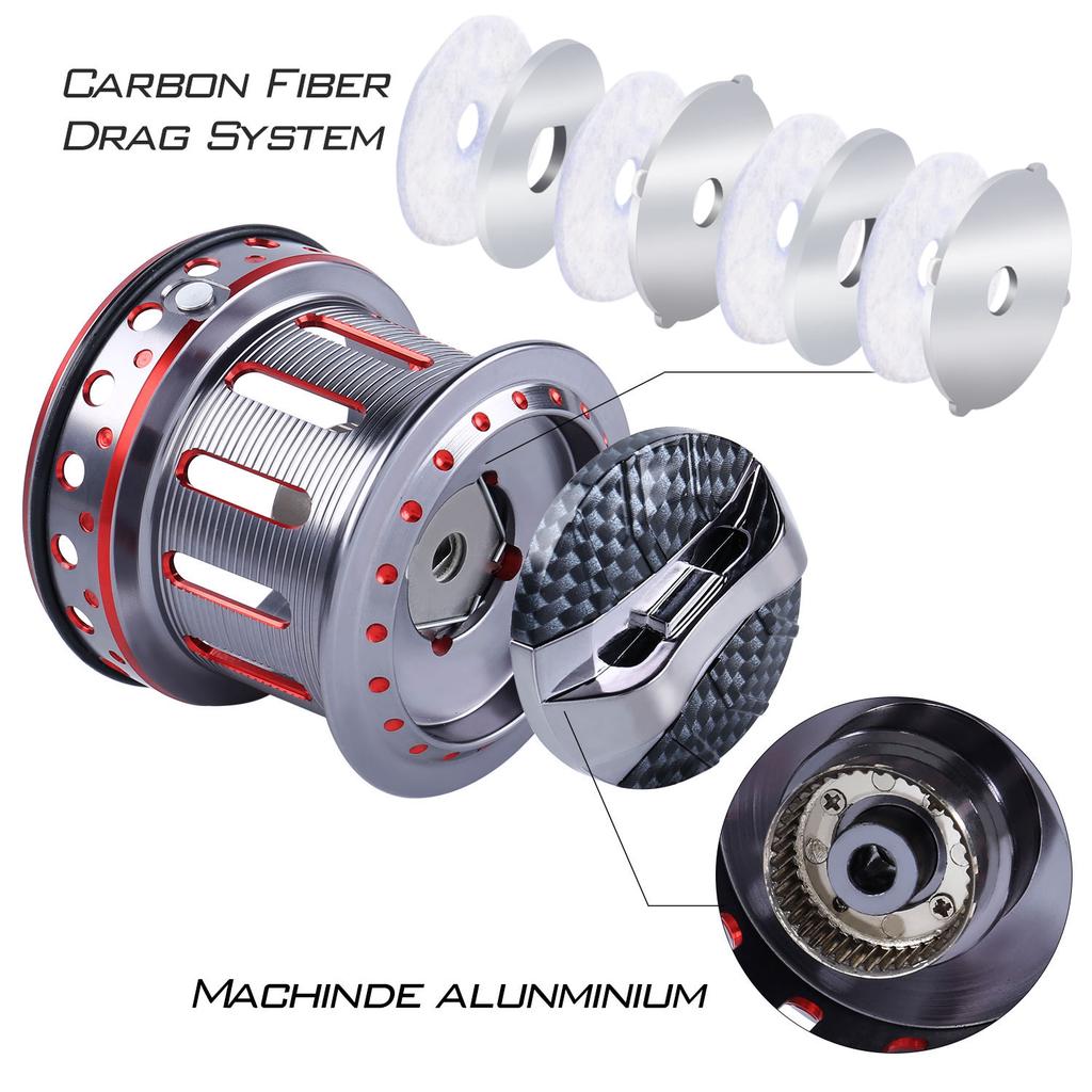 Fishing Reel CNC Machined Spool Large Capacity Metal Spinning Fishing Reel Boat Big Game Fishing