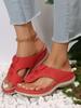 European and American style toe casual large size shoes women wear slope heel flat bottom beach cool slippers women spot