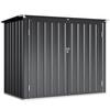 Garbage Bin Box for 2 Bins, Lockable, Bin Enclosure with Hinged Lid, Dark Grey