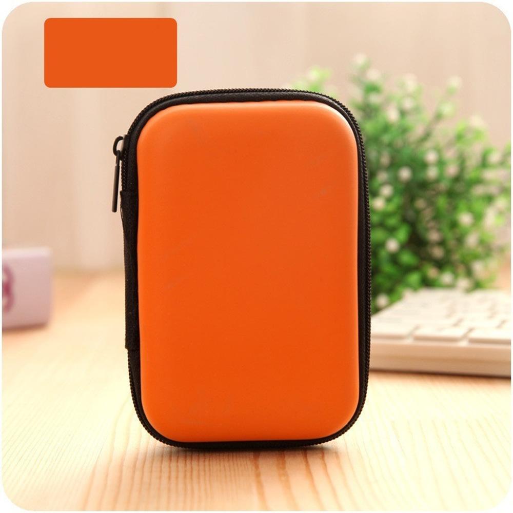

Women Travel Carry Pouch Cable Accessories Headphone Bag Storage Box Portable Case помаранчевий