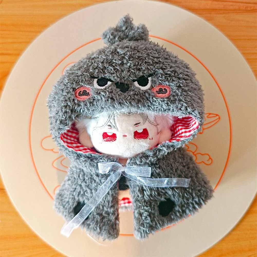 10CM Doll Clothes Cartoon Animal Dolls Accessories Doll Plush Hooded Shawl  Cotton Stuffed Dolls