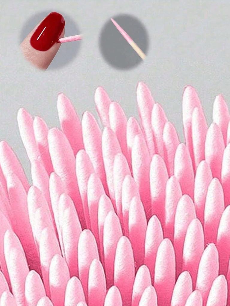 100PCS Double Headed Nail Polish Wiping Wooden Stick ,Small Tip Double Head Tattooed Eyebrows Beauty Makeup Tools For Wiping, About 100Pcs/Pack
