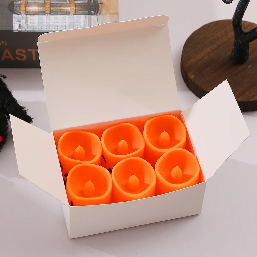2026 Halloween Decoration Spooky Pumpkin Electronic Candle Light Candlestick for Party Room Haunted House Atmosphere Decor Use
