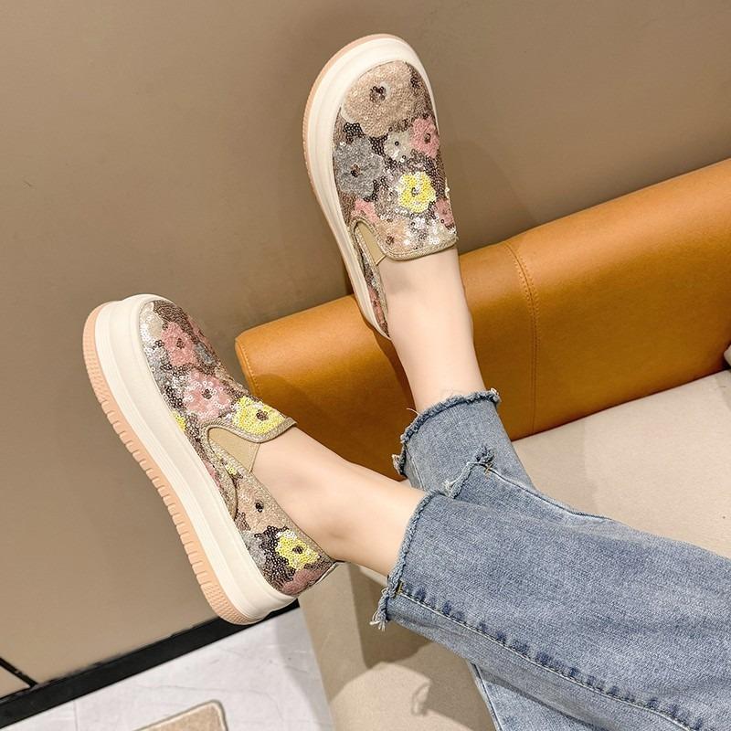 New Casual Single Shoes Gypsy Students Versatile Breathable Comfortable Home Casual Muffin Shoes