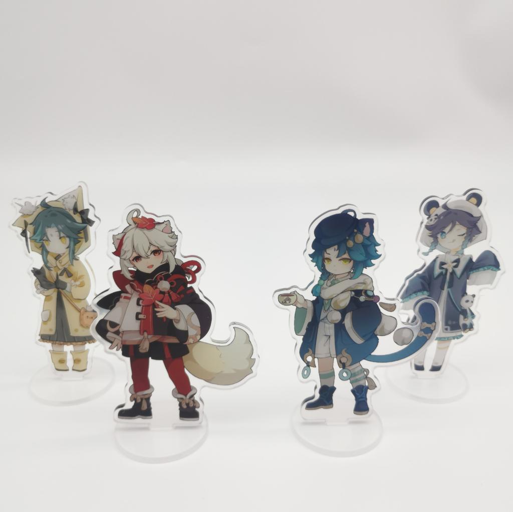 Anime Venti Scaramouche Card Cosplay Desktop Decoration Acrylic Standing Plate Gifts