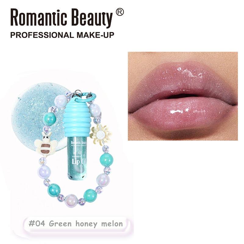 

Lip Oil with Chain 4-Color Cute Bracelet Lip Balm Moisturizing Lip Gloss Watery Mirror Tinted Lip Glaze 1