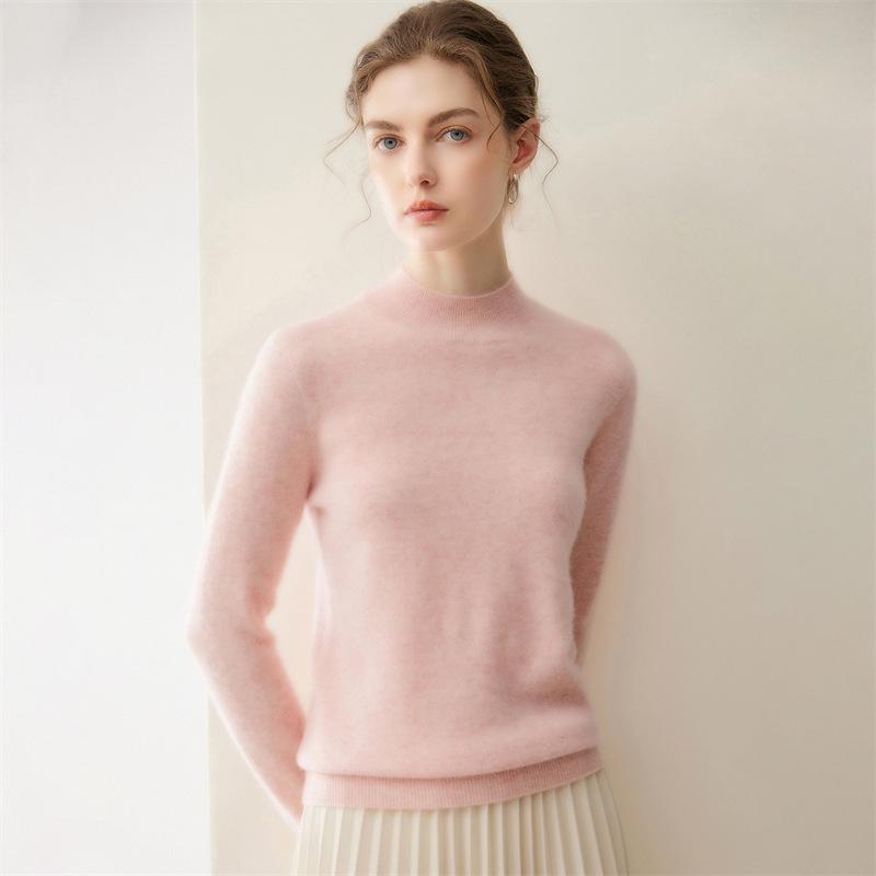 Lekasha Women's 100% Pure Cashmere Round Neck Base Layer Top