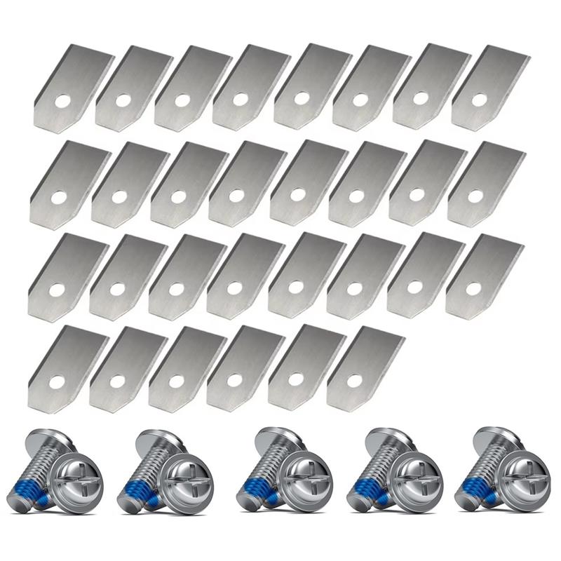 AB66-Ostrza Tnące Zamienne do Kosiarki Podkaszarki 30 Sztuk Zestaw ze Stali Nierdzewnej Dla ECOVACS Cutter