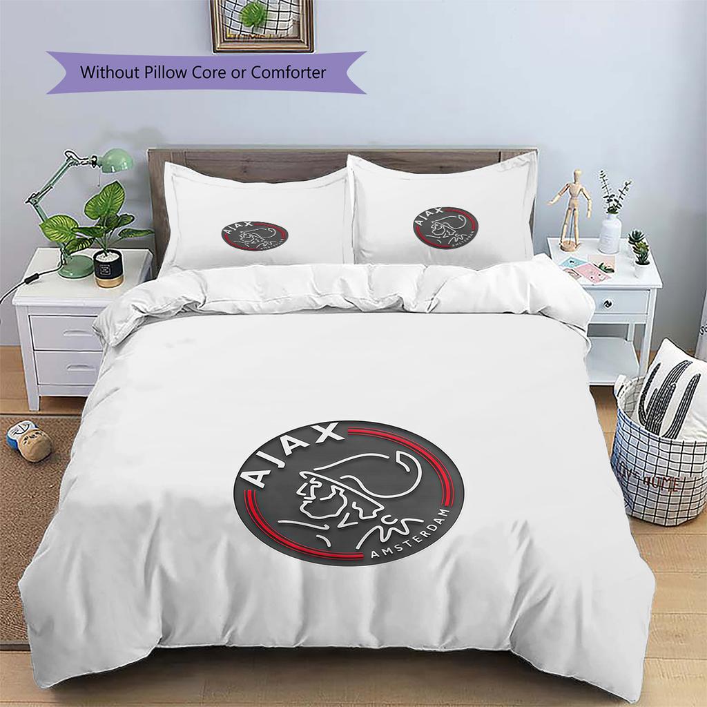 AFC Ajax Pattern Bedding Quilt Set  Home Decoration  Gift (1 * Duvet Cover + 2 * Pillowcase  Without Core)