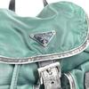 PRADA Bicolor triangle logo Backpack Leather / Nylon Green/Black