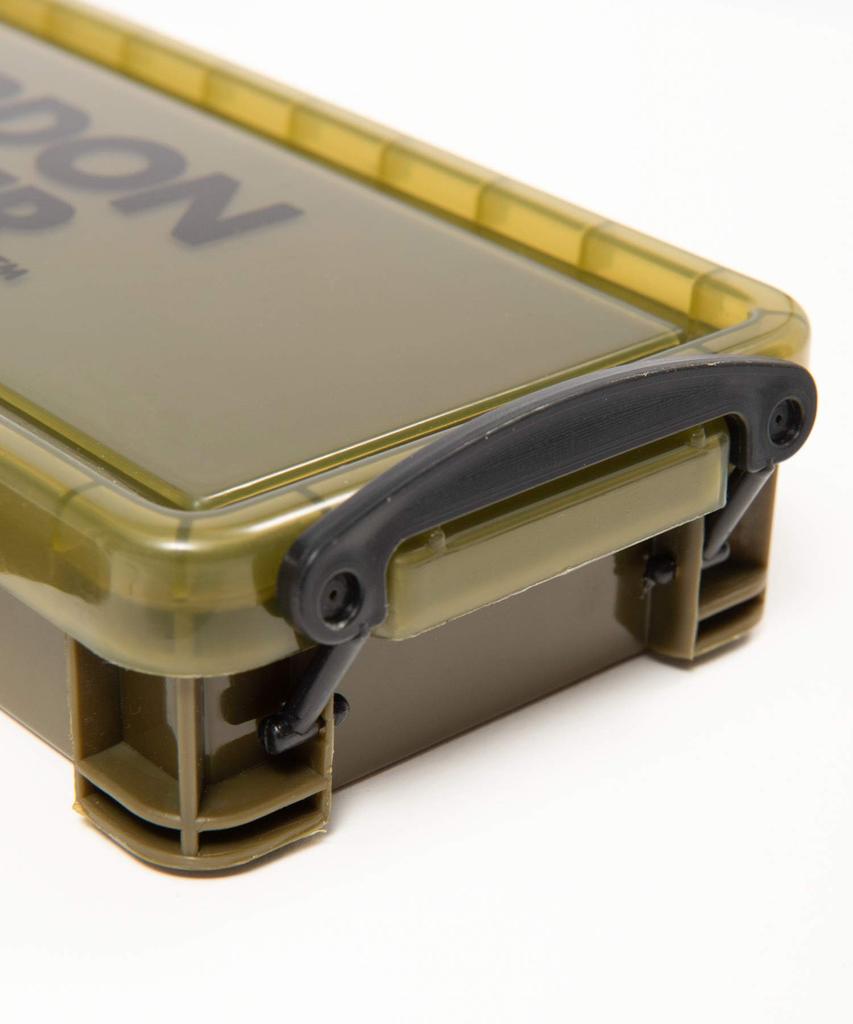 GORDON MILLER Storage Box L Size x H32 x Locking Lid with Lid Pen Case Pencil Case Fishing Tackle OD Olive Drab Khaki 31338 (W200 D78)