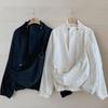 New Arrivals Open Run Women Hip Mood Body Bag Set Navy Snap Button String Jacket