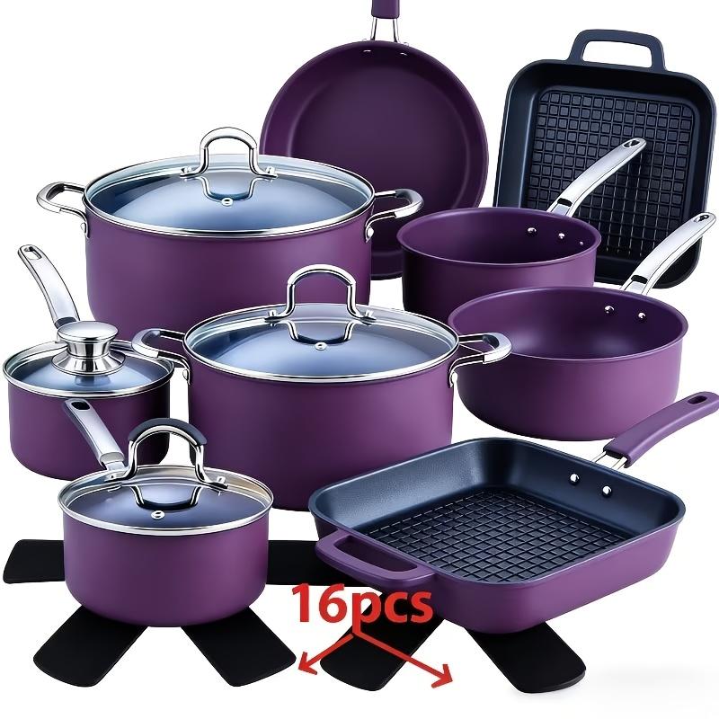 16pcs Non-Stick Felt Pot Pad Set Scratch-Resistant Heat-Resistant Multi-Layer Kitchen Utensil Protectors Space-Saving