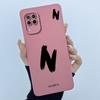 For Huawei Nova 7i Case Cover Lucky Initial Letter Liquid Soft Silicone Phone Bumper for Huawei P40 Lite Nova7i JNY-LX2 Casing