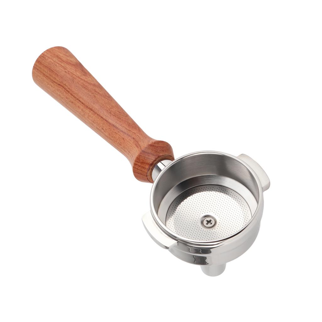 58mm Portafilter Stainless Steel Coffee Tea Portafilter Holder Single Spout Brewing Coffee Filter Wooden Handle Coffee Accessories
