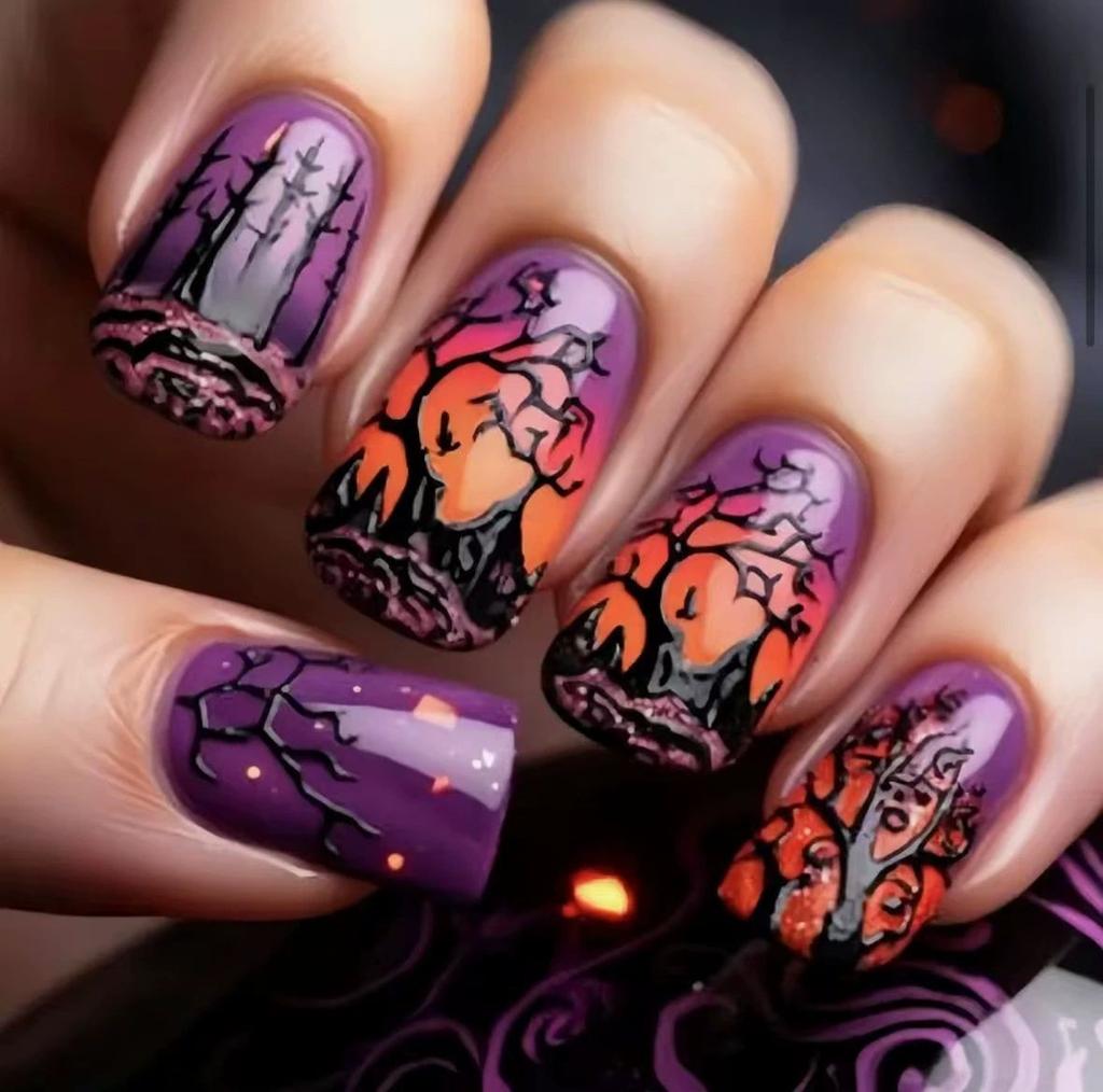 European And American Nail Art Dark Spice Girls Halloween Collection Bat Spider Skull Long Wear Armor