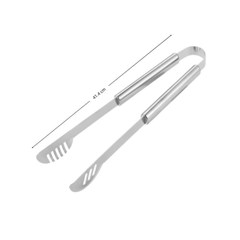 Stainless Steel Grill Tongs Korean BBQ Tongs Kitchen Tweezers Beef Grill Barbecue Long Catcher And Fork Kitchen Accessories серебряный