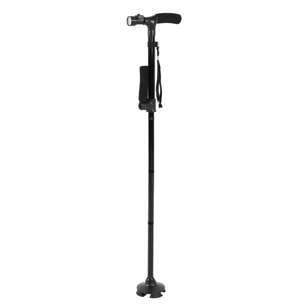Foldable LED Light Walking Stick Anti skid Telescopic Cane 4 Hd For Elder
