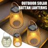 Outdoor Solar Rattan Lanterns, Waterproof Hanging Boho Solar Lights for Garden, Patio, Yard, Porch Decorative Lighting