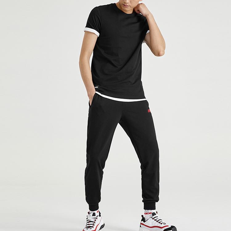 Skechers Solid Color Fitted Round Neck Sports Short Sleeve T-Shirt Men Tops Carbon-Black L220M157-0018