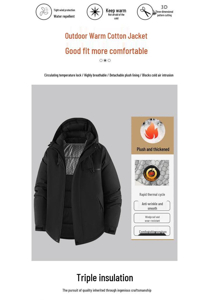 Unisex Graphene Hooded Jacket: Casual, Warm, and Ideal for Mountaineering.