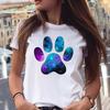 Women T-shirts Love Trend Style Dog Paw Cartoon Animal Pet 90s Summer Graphic Print Female Stylish T Top Shirt Girl Tee T-Shirt