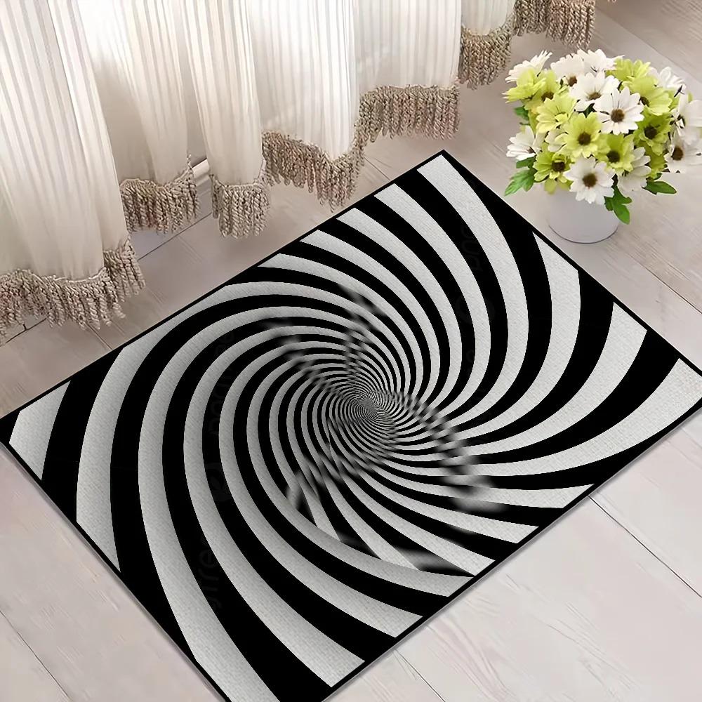 

3D Vortex Illusion Small Rug – Art Optical Carpet for Bathroom Kitchen, Super Absorbent Non-Slip Bath Mat Floor Pad 60*90cm