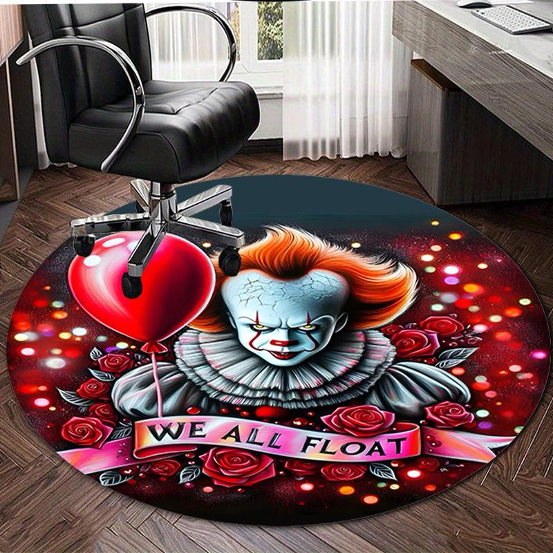 1pc Pennywise2 Design Printed Area Round Carpet for Bedroom Living Room Home Decor Rugs Mat Non Slip Mat Rug for Bedside