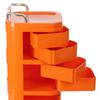 Storage Cart, 4 Tier Storage Cart, Storage Rack with Wheels Rounded Corners Stainless Steel ABS for Homes, Barber Shops Orange