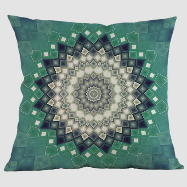 Thailand Decorative Cushion Cover Ethnic Buddism Meditation Floor Mat Bohemia Mandala Cotton Linen Throw Pillow Case Cojines