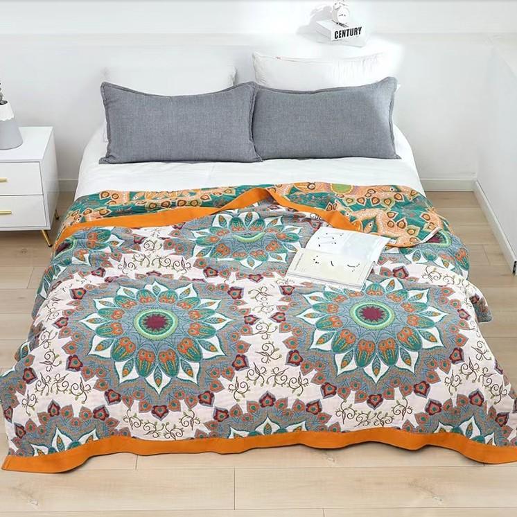 New Muslin Blanket Bed Sofa Travel Breathable Chic Mandala Big Soft Blanket
