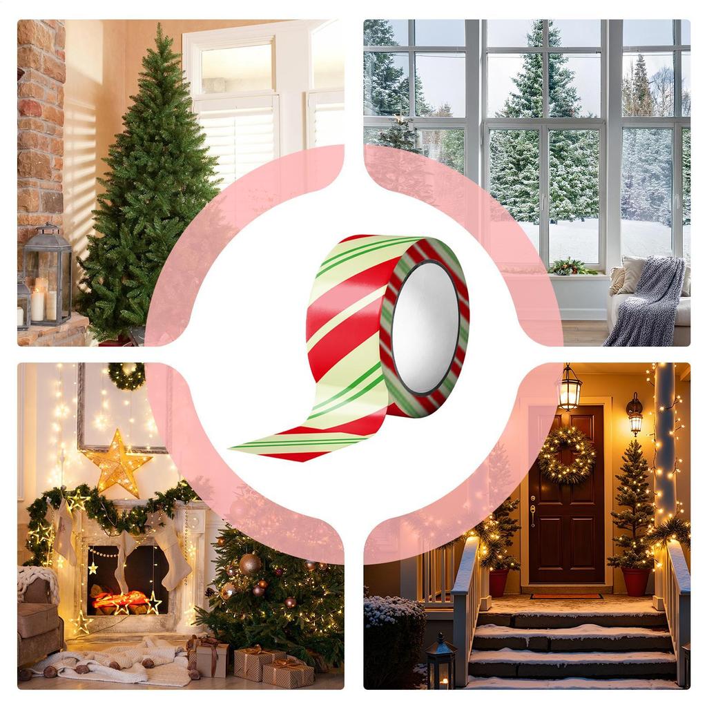 Christmas Flagging Tape 16.4ft Glow In The Dark Seasonal Decor Holiday Decoration Tape For Event Planners Party Organizers DIY