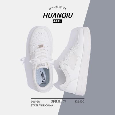 Global ZHQ-HY096-2 Couple Little White Shoes Men's Spring Breathable Men's Shoes Versatile Men's Casual Board Shoes Tide